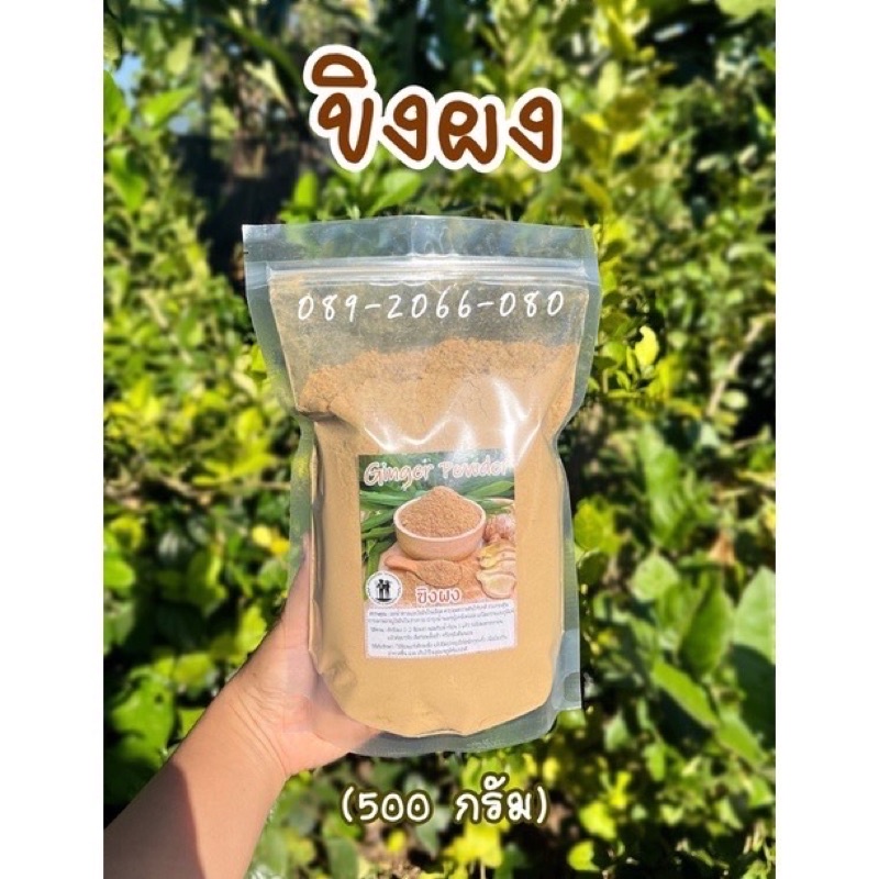 ขิงผง แท้ 100% ไม่ผสมน้ำตาล (ขนาด 500 กรัม) ใช้ ขิงแก่ ออร์แกนิค สด สะอาด ชงดื่มชุ่มคอ ; ผงขิง ขิง