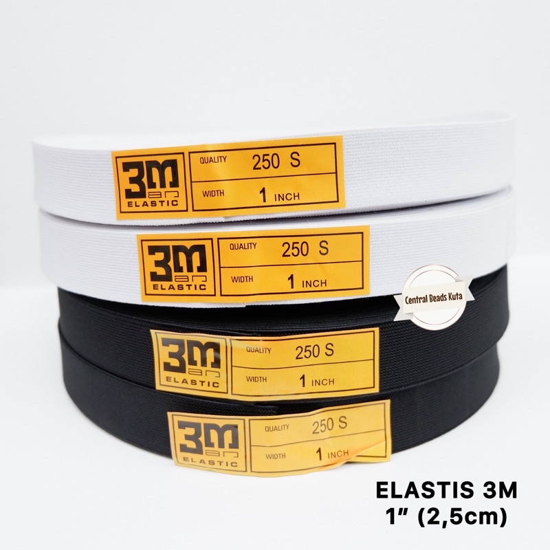 (ม้วน) ELASTIC 3M 1 BUNCH / ELASTIC 3M 2.5cm / ELASTIC RUBBER 3M / ยางยาง ELASTIC 2.5cm