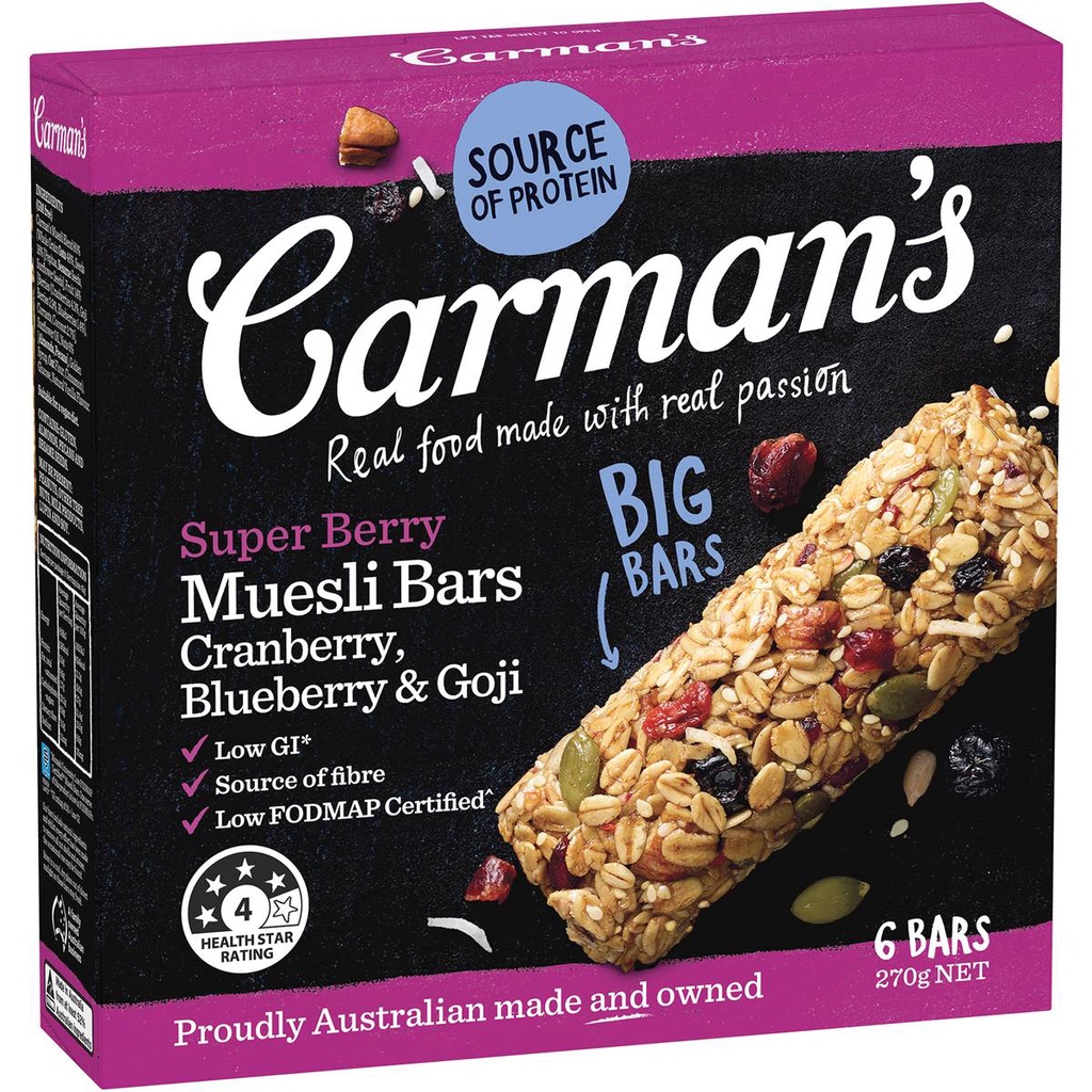 Super Berry Muesli Bars Carman's 270 g