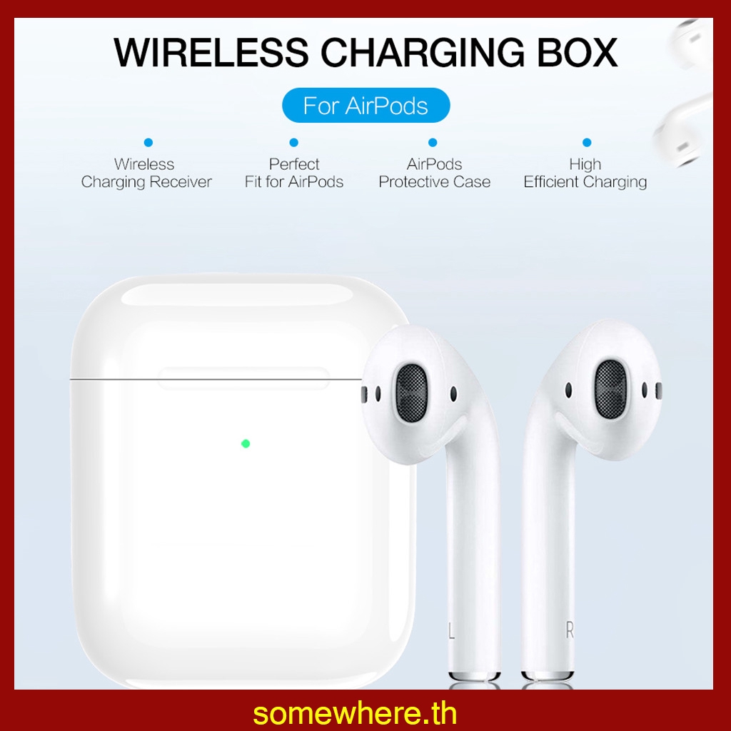 somewhere☺Air pods Wireless Charging Charger Case Box Replacement Apple