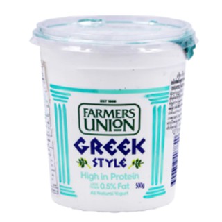 Farmers Union High Protein Greek Yogurt Formula 500g.ฟาร์เมอรส์ยูเนียนโยเกิร์ตแบบกรีกสูตรโปรตีนสูง 500กรัม