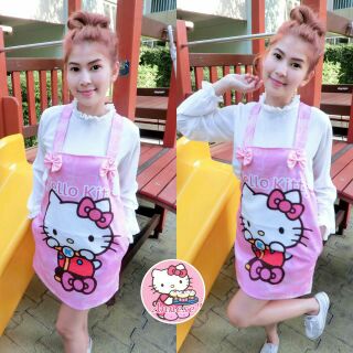 Set Hello kitty เสื้อ+เอี๊ยม