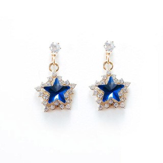 ต่างหูก้านเงิน 925 silver navy star premium earring