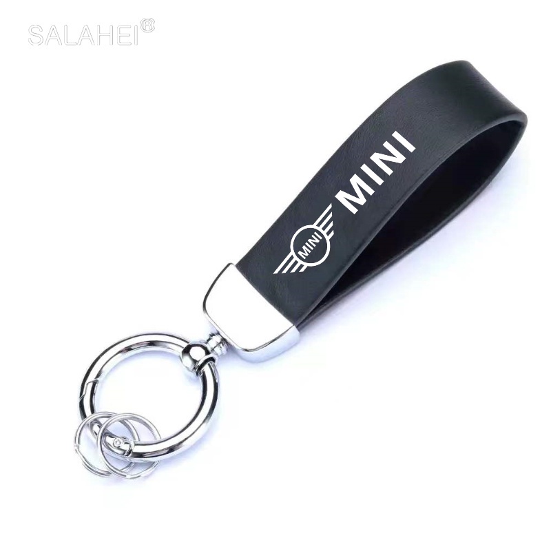 1pcs รถหนังทนทานพวงกุญแจโลหะพวงกุญแจสําหรับ Mini Cooper Countryman clubman F54 F56 F55 F60 R60 R61 อัตโนมัติ