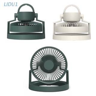 LIDU1  8000mAh USB Rechargeable Personal Fan Camping Fan Built-in LED Light Hanging Fan for Camping, Hiking, Fishing, Tent