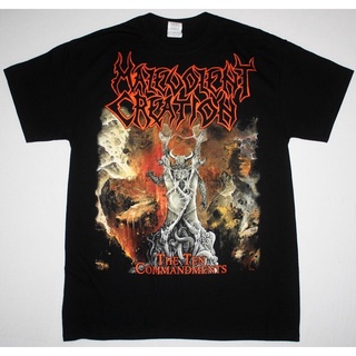 เสื้อยืดผ้าฝ้ายพิมพ์ลายขายดี เสื้อยืด ลาย Malevolent CREATION สีดํา