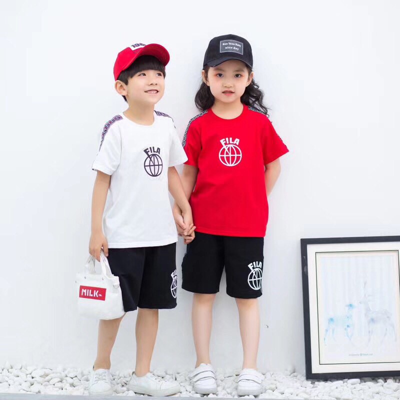 ️ พรีเมี่ยม 1:1 F1LA Kids Unisex Special Limited Logo Printing Tshirt