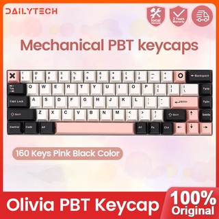 Olivia 160 Keys PBT Keycaps Copy GMK แป้นพิมพ์เครื่องกล Double Shot Cherry Profile เหมาะกัน61/68/71/75/84/87/96/98/104 Olivia Pbt Keycap Filco Cherry Ducky Ikbc
