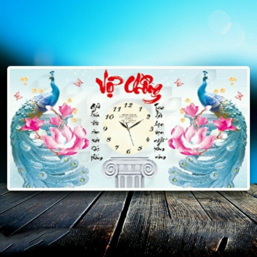 ภาพวาดเพชร นาฬิกาคู่รัก Lv155 ขนาด 74x41cm