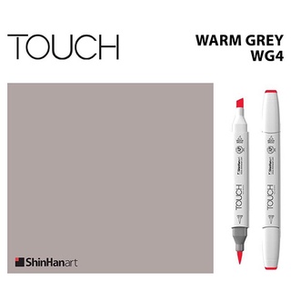 TOUCH TWIN BRUSH MARKER WG4 (WARM GREY) / มาร์คเกอร์หัวพู่กัน-หัวตัดขนาดกลาง รหัส WG4 (WARM GREY)