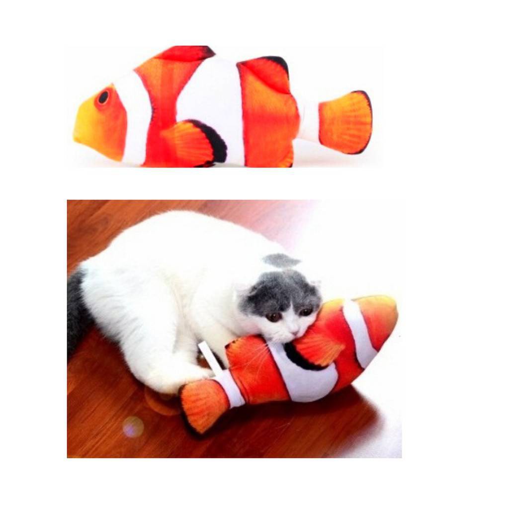 (มี2แบบ ดิ้นได้ กับดิ้นไม่ได้) ตุ๊กตาแคทนิป ปลาดุ๊กด๊ก ของเล่นแมว แคทนิป - ภาพย่อย 4