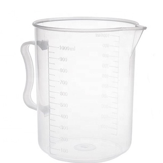 บีกเกอร์พลาสติก , กระบอกตวงพลาสติกมีหูจับ  Beaker with handle ความจุ 1000ml/2000ml/5000ml