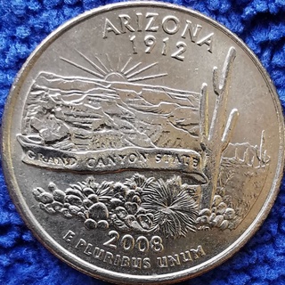 เหรียญ​สหรัฐอเมริกา​ USA, 1​ Quarter, (Arizona), #​2067L, ชุด​ State​ Quarter,​ ใช้แล้ว