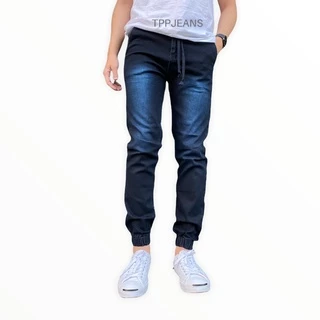 JEANSEXPRESS MidnightBlue jogger jeans จ้อกเกอร์ยีนส์ขาจั้ม สีมิดไนท์บลู เอวยางมีเชือก ผ้ายืด สวมใส่สบาย Size 28-54