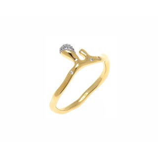 Aevari Golden Honey Ring Silver 925 Gold &amp; Rhodium Plated