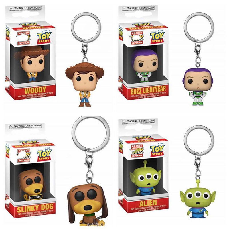 FUNKO ฟังโก้ป๊อป! พวงกุญแจ Toy Story Woody Buzz Lightyear Alien Forky Keyring pendator ตุ๊กตาโมเดล