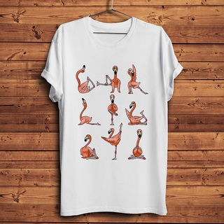 [COD]Flamingo YOGA ตลก อะนิเมะ เสื้อยืดผู้ชาย ฤดูร้อนใหม่ สีขาว ลําลอง เสื้อยืด homme แขนสั้น สตรีทแวร์ เสื้อยืด unisex