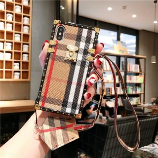For Vivo Y12A Y15A V23 Y15S Y21 Y33S Y21S Y33T Y16 Y02S Y35 Y22 V25 V25E V27 V21 V21E Y17 Y15 Y19 Y12 Y11 Y20 Y20S Y12S Y20i Y85 V9 Y91C Y95 Y91 V23E Y50 Y30 V11 V15 V17 V19 V20 V20SE S1 Pro V11i Grid Square Phone Case With Lanyard