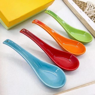 FranceLE CREUSETCool Color Soup Spoon Enameled Cast-Iron Cookware Ceramic Household for Scooping up Porridge Porridge Sm