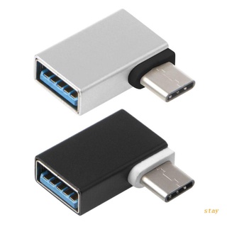 คงทน 90° อะแดปเตอร์ Type C เป็น USB 3.0 Female Data OTG สําหรับ Macbook Android Phone