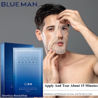 BLUE MAN Skin Pro Ocean Energy Powerful Moisturizing Mask 25mlX6 แผ่นมาส์คหน้าเพิ่มความชุ่มชื่นบำรุงผิวหน้ากระจ่างใส