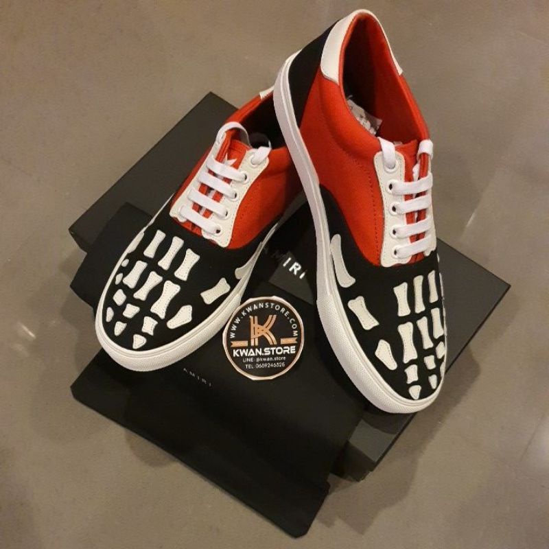 Amiri Skel Lace-Up Sneakers in Red/Black or White (สีแดงดำ)