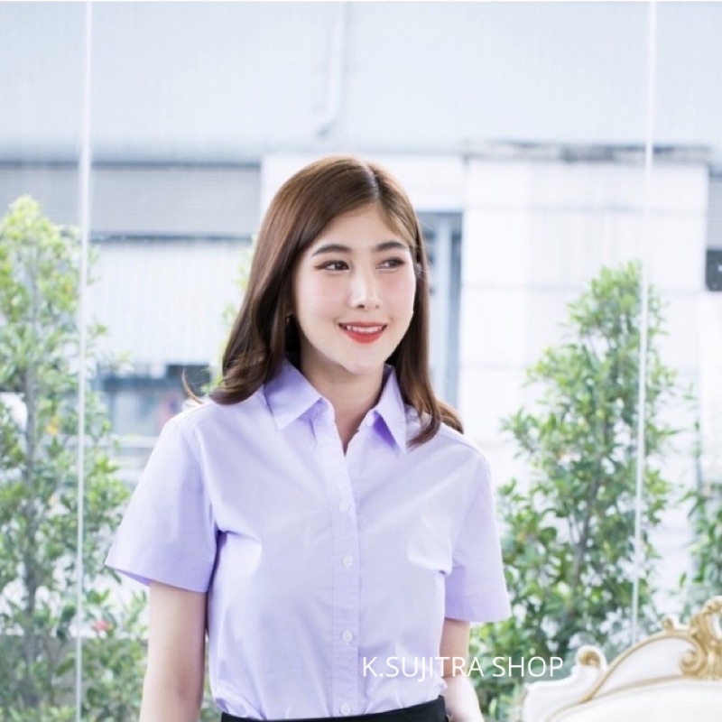 เสื้อนักศึกษาหญิงสีโอโม่ แบบเเขนสามเหลี่ยมหลังสามเหลี่ยม - รูปที่ 2