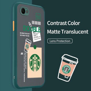 เคสโทรศัพท์มือถือแข็ง ผิวด้าน กันกระแทก ป้องกันกล้อง ลายเกราะ Starbucks สําหรับ OPPO F7