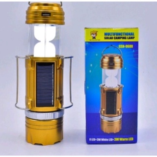 ตะเกียงไฟฉาย ไฟฉาย ไฟแคมป์ปิ้ง GSH-9688 Camping Lamp Solar Zoom 8LED+3W WHITE LED+3W WARM LED