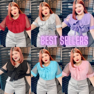 713 R.เสื้อลูกไม้สาวอวบแขนซีทรู