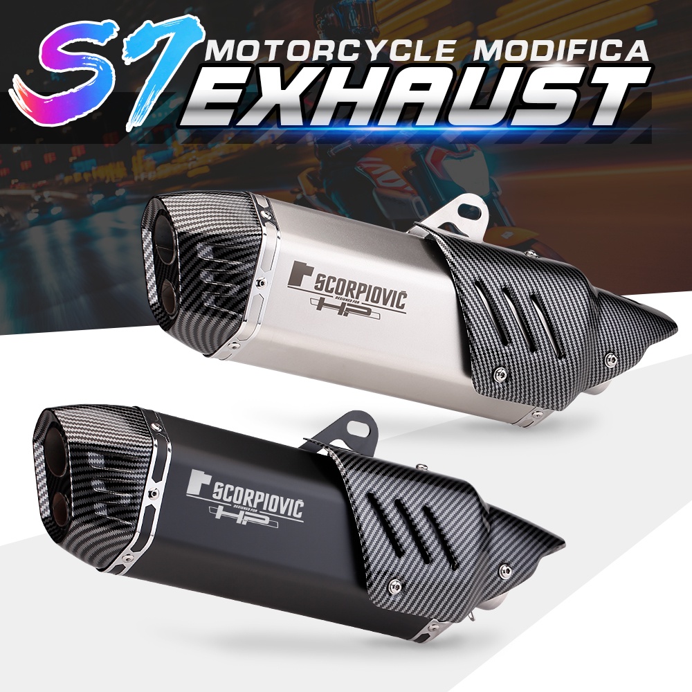 Akrapovic S7 Motorcycle Exhaust muffler click150 pcx150 gsxr150