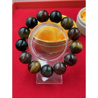 B-002 สร้อยข้อมือหินไทเกอร์อาย (Tiger Eye) ขนาดข้อมือ 16 ซม. ราคาลดพิเศษ