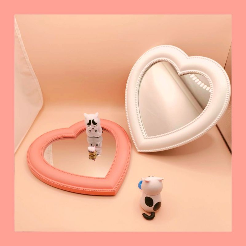 💗💗กระจกรูปหัวใจ💗💗พร้อมส่ง กระจกรูปหัวใจขนาด17.5x18.5 cm. (ขนาดเล็ก)