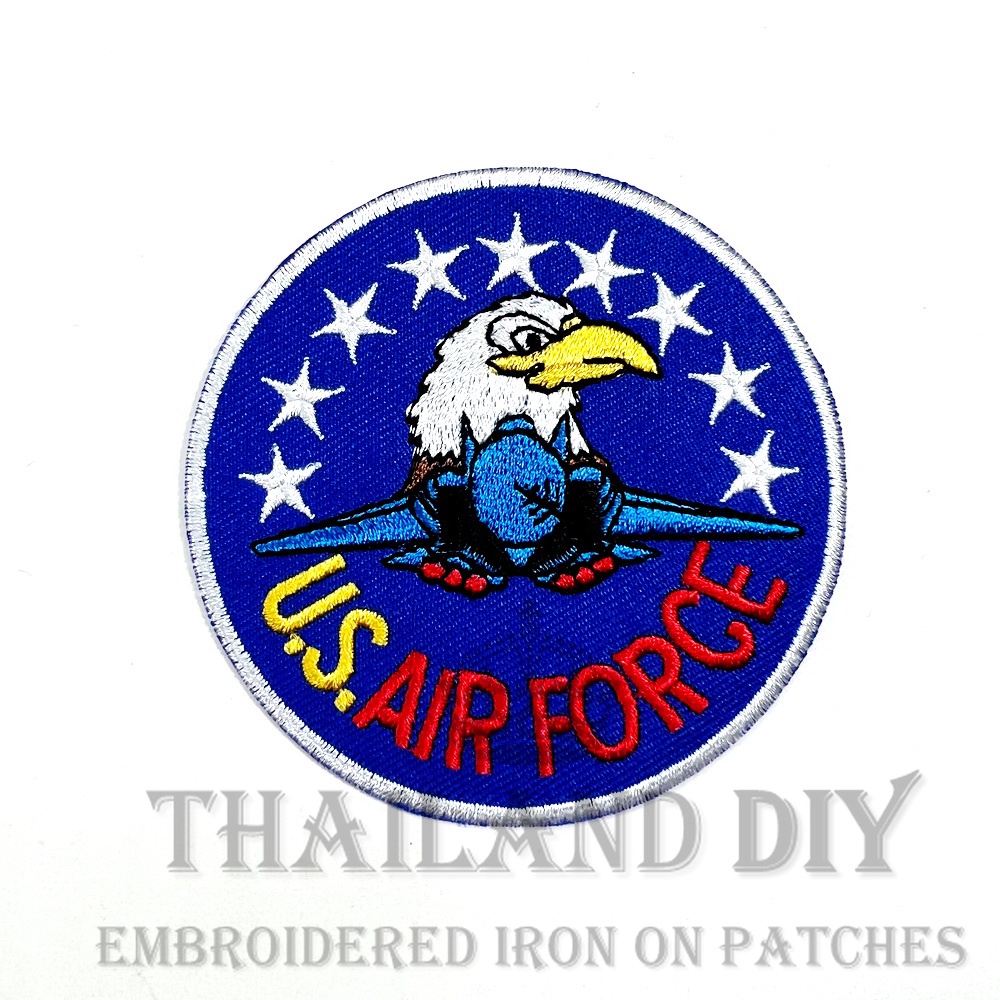 ตัวรีดติดเสื้อ งานปัก ทหารอากาศ ชุดนักบิน สัญลักษณ์ ทหาร US Air Force Topgun Patch DIY WOP ตัวรีด อาร์มติดเสื้อ กระเป๋า