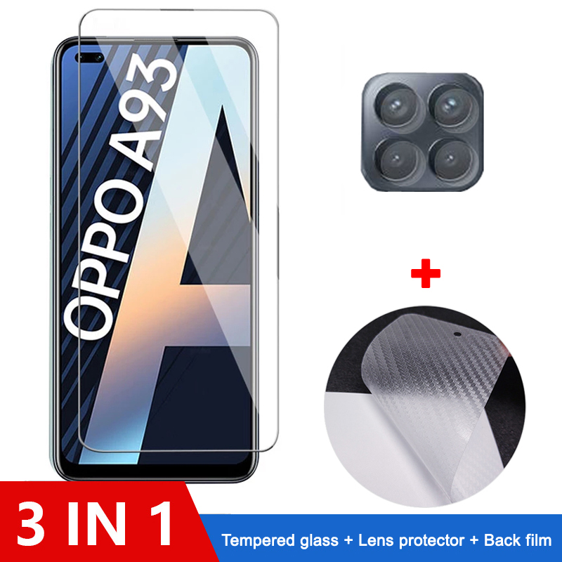 3-in-1 ฟิล์ม OPPO A93 ฟิล์มกระจกนิรภัย ป้องกันหน้าจอโทรศํพท์ สำหรับ OPPO A96 A57 2022 A93 A77 5G OPPO Reno 8 8z 7 z 7z Pro 5G