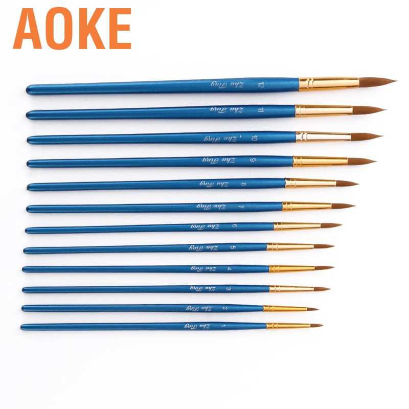 6 PCS Paint Brush Set, Nylon Acrylic Paint Brushes - White Wooden