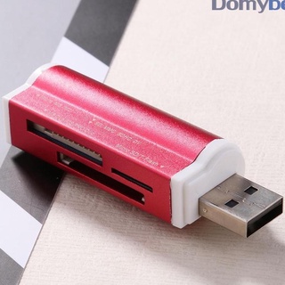 【 DOM 】 USB2.0 4 in 1 เครื่องอ่านการ์ดหน่วยความจำหลายเครื่อง สำหรับ SD / SDHC / Mini SD / MMC / TF Card / MS