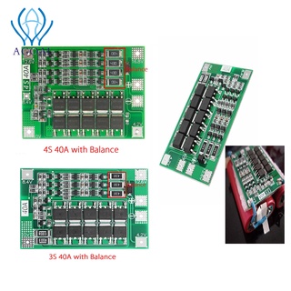 แผ่นป้องกันลิเธียม 3S 4S 40A 18650 Li-ion พร้อม เจาะ เครื่องยนต์ 14.8V 16.8V Lipo