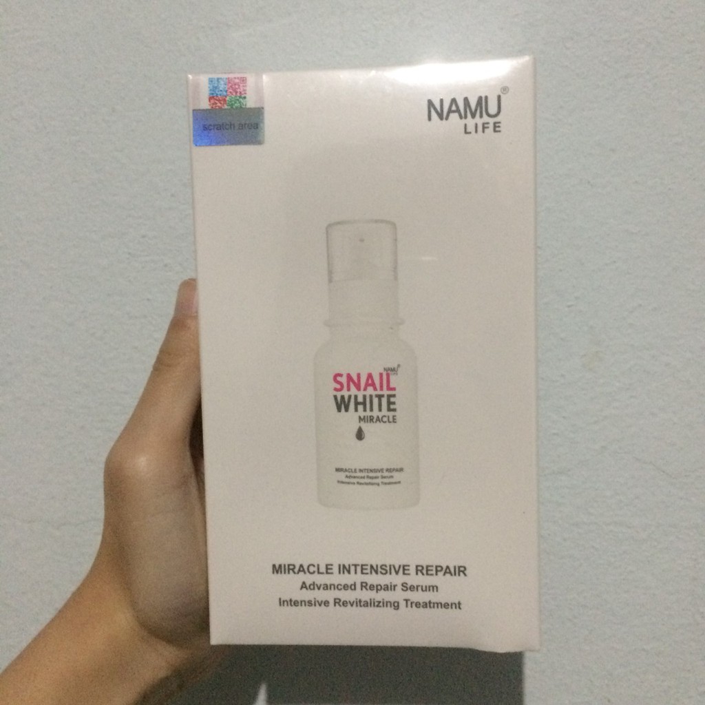 Namu Life Snail White Miracle Intensive Repair เซรั่มเข้มข้นช่วยบำรุงผิวอย่างล้ำลึก ฟื้นฟูความกระจ่า