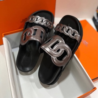 รองเท้า HERMES SANDAL leather งานสั้งตัตงานสลับเเท้   series code ทุกคู่💛