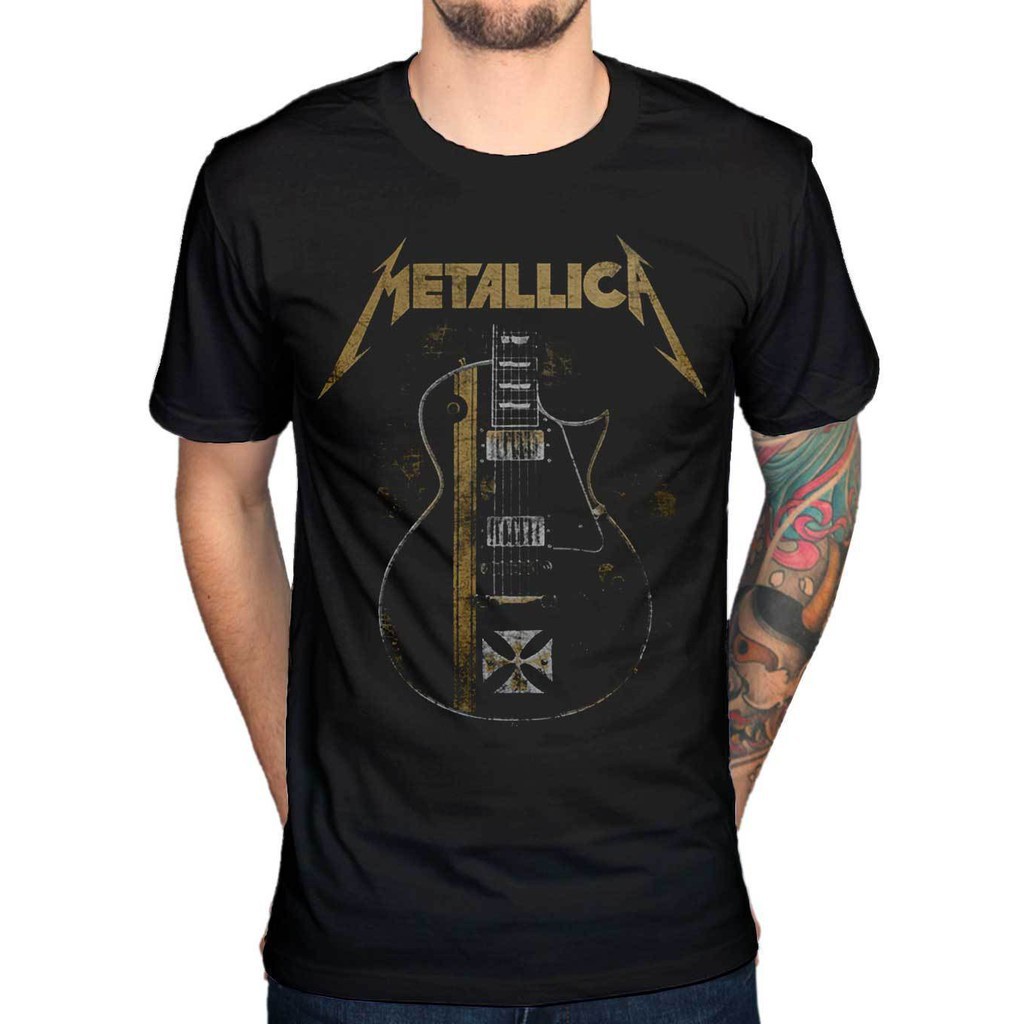 เสื้อยืด ผ้าฝ้าย พิมพ์ลาย Metallica James Hetfield Iron Cros IOU126WQE3627 สําหรับผู้ชาย