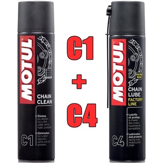 MOTUL ชุดสุดคุ้ม // C1(ล้างโซ่) + C4(ประเภทสนามแข่ง) 400ml.