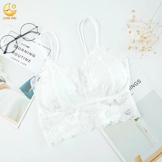 LunaBra บราลูกไม้ 2 สาย ผ้านิ่ม สายเดี่ยว ลายลูกไม้ 32-38 บรา เสื้อใน เซ็กซี่ ชุดชั้นในผู้หญิง ถอดฟองน้ำได้ BRA-010