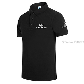 เสื้อโปโลแขนสั้น ผ้าฝ้าย ลาย Lexus สําหรับผู้ชาย ไซซ์ S - 3XL