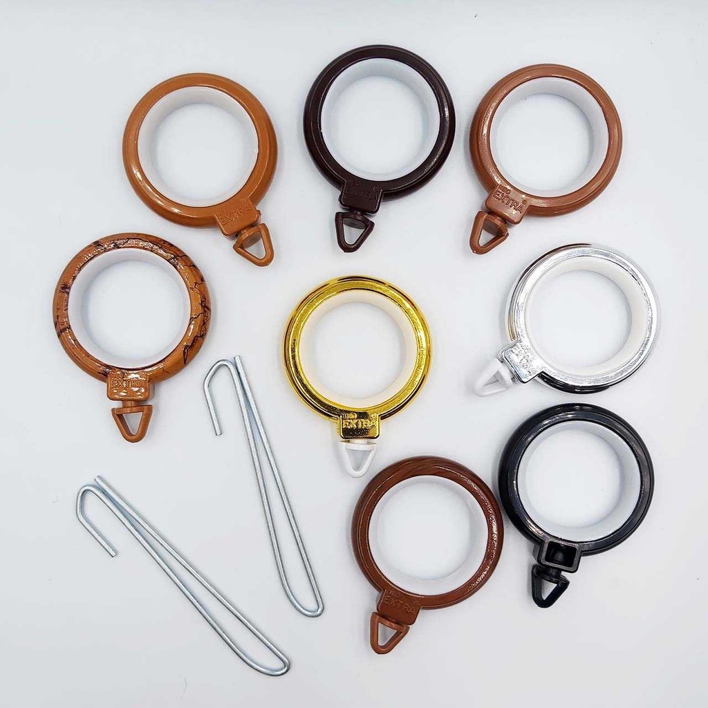 ห่วงผ้าม่าน ABS ขนาด 26 มิล รุ่นโรลเลอร์ 10 ตัว/ชุด  แถมฟรี!! ตะขอโทโซ่ (1 ตัว/1 ตะขอ)