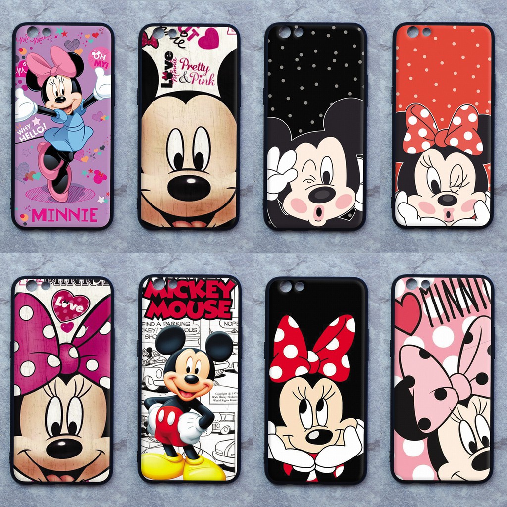 เคส Oppo R9s ลายมิกกี้-มินนี่ ขอบนิ่มหลังแข็ง เคสมือถือ เคสโทรศัพท์ Case