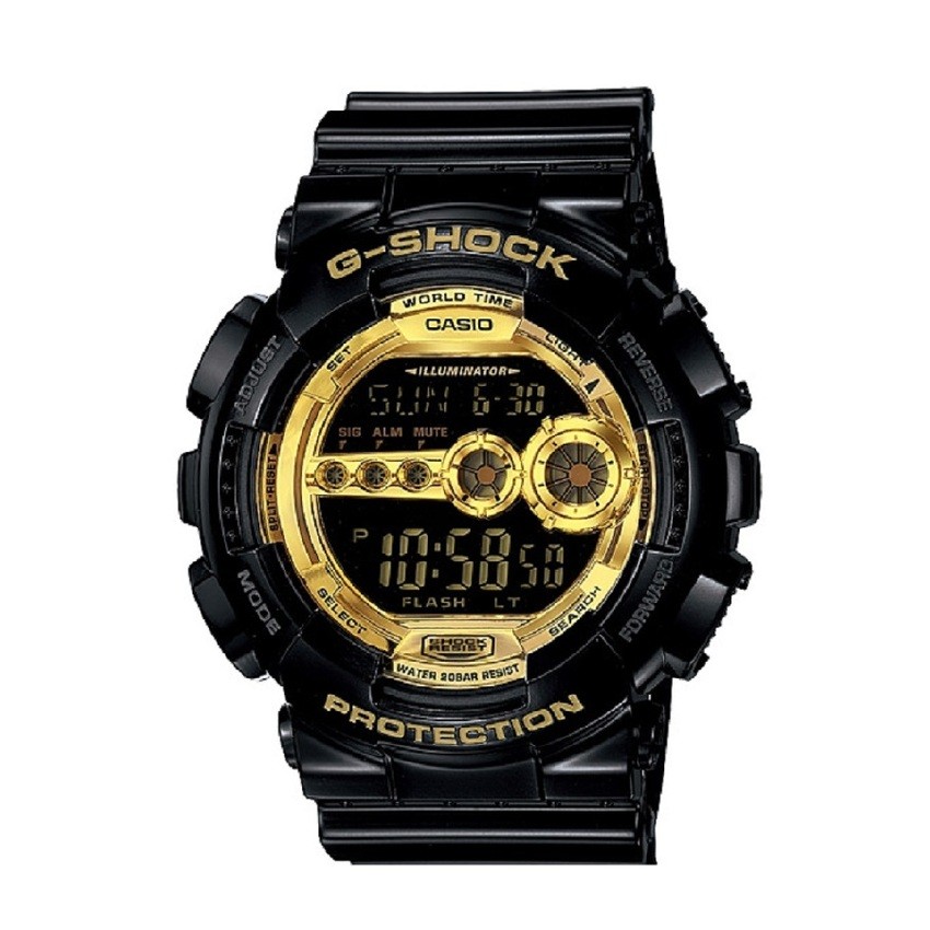 Casio G-Shock นาฬิกาข้อมือผู้ชาย สายเรซิน รุ่น GD-100GB-1DR - Black/Gold
