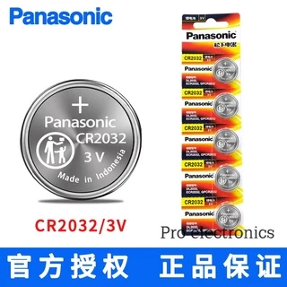 1แผงมี5ก้อน แบตเตอรี่ลิฟต์ Panasonic/Panasonic CR2032 2032 แบตเตอรี่การ์ด 3V 5 ชิ้นต่อบอร์ด กุญแจรถ