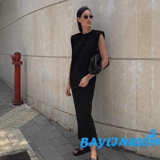 Bay - Women เดรสแฟชั่นสตรีแขนกุดแบบลําลอง