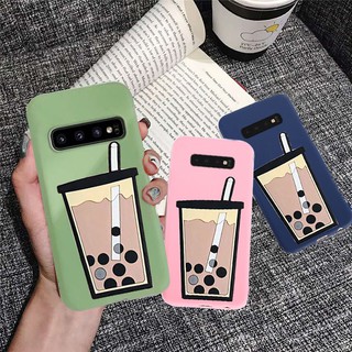 Samsung Galaxy Note 8 Note 9 S10 S10E S10 Plus Pear Milk Tea Slim Thin Candy Color Soft TPU Silicon Case Cover